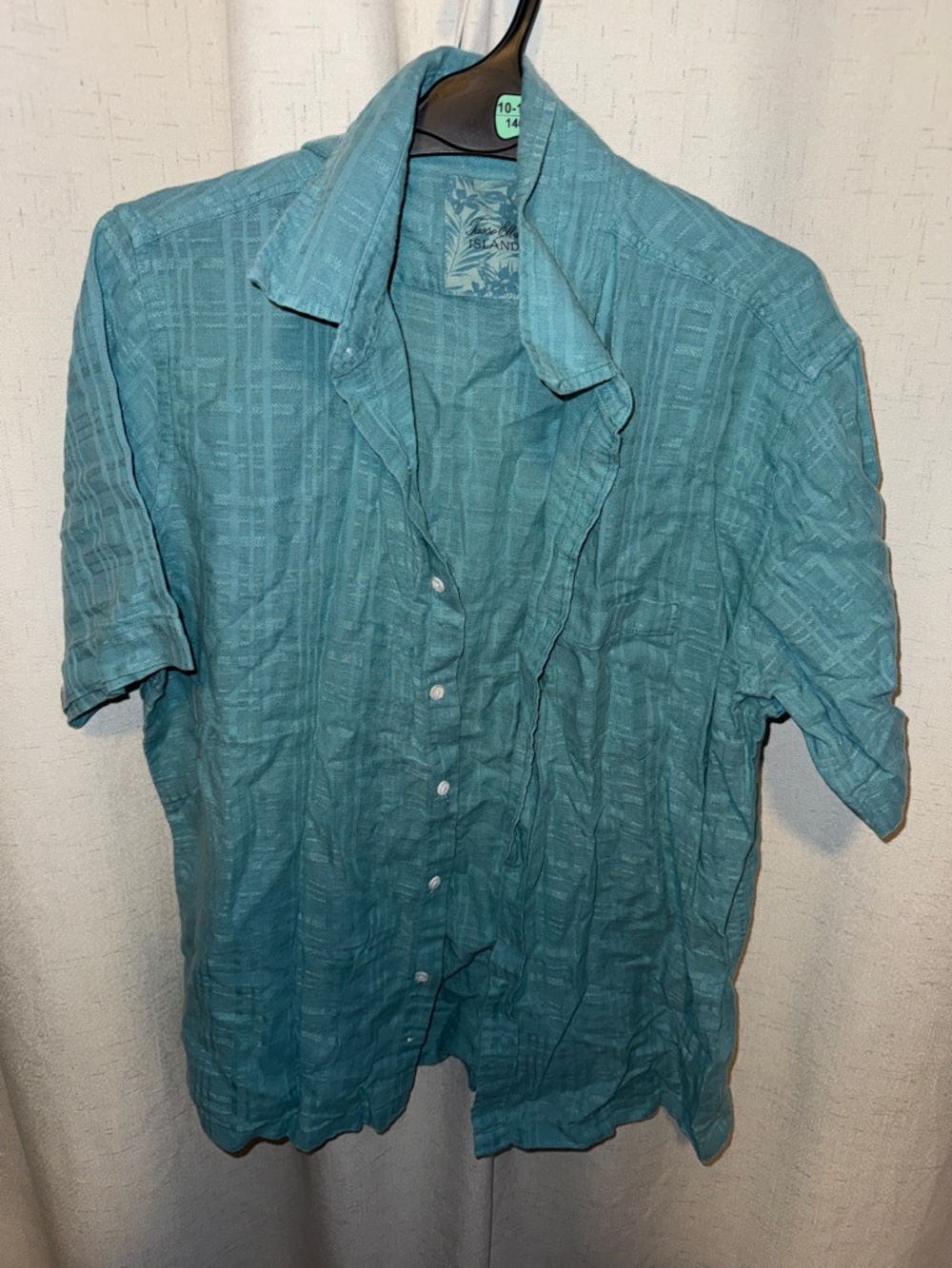 Tasso Elba Teal Short-Sleeve Button-Down Shirt